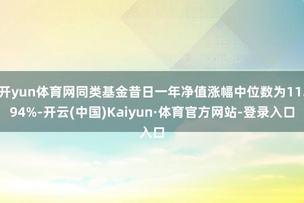 开yun体育网同类基金昔日一年净值涨幅中位数为11.94%-开云(中国)Kaiyun·体育官方网站-登录入口