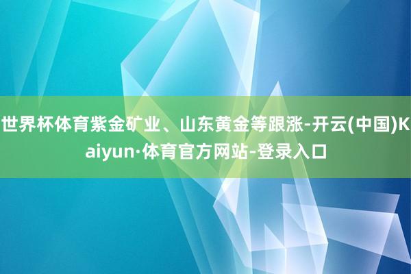 世界杯体育紫金矿业、山东黄金等跟涨-开云(中国)Kaiyun·体育官方网站-登录入口