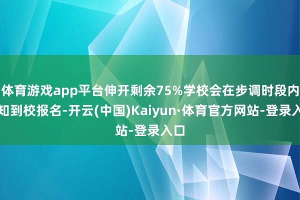 体育游戏app平台伸开剩余75%学校会在步调时段内告知到校报名-开云(中国)Kaiyun·体育官方网站-登录入口